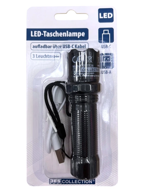 Lanternă reîncărcabilă USB, 3 moduri de iluminare