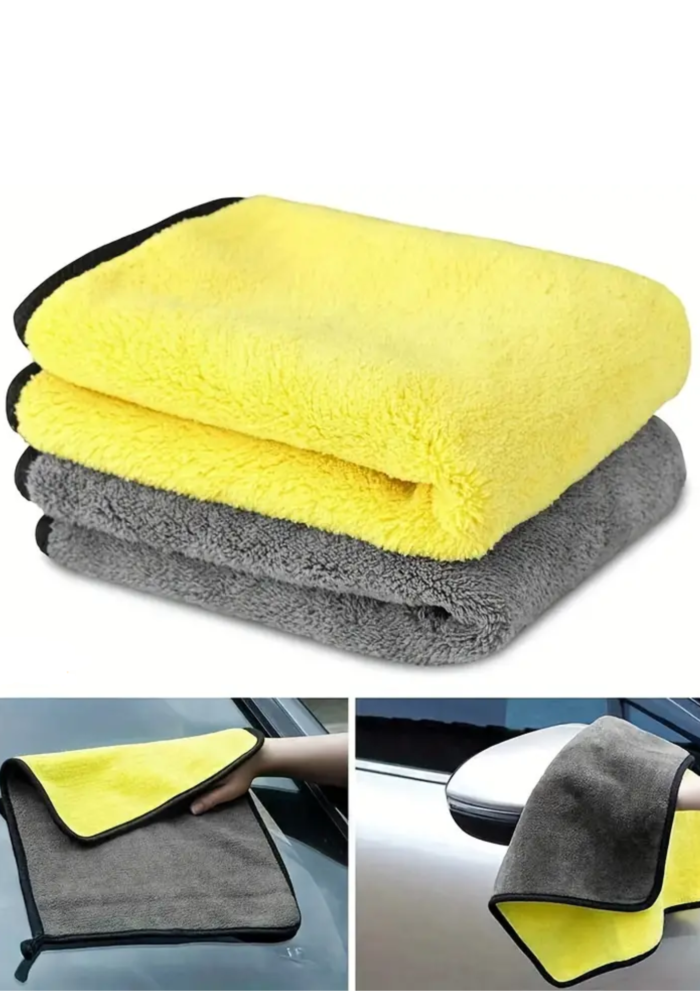 Lavete auto din microfibră, dublă față, super absorbantă