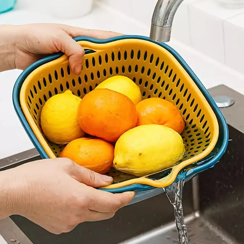 Coș scurgere alimente cu două straturi