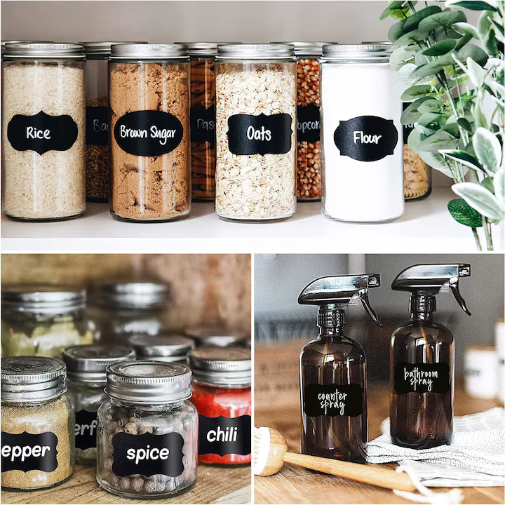 Etichete autoadezive pentru borcane cu marker inclus