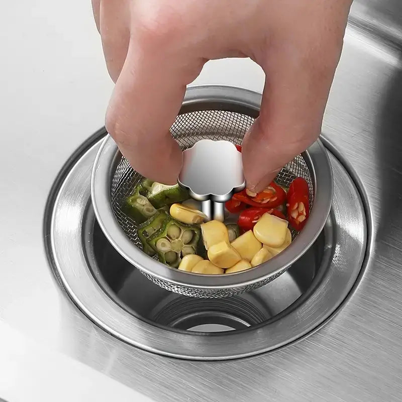 Filtru tip plasă din inox pentru chiuvetă bucătărie
