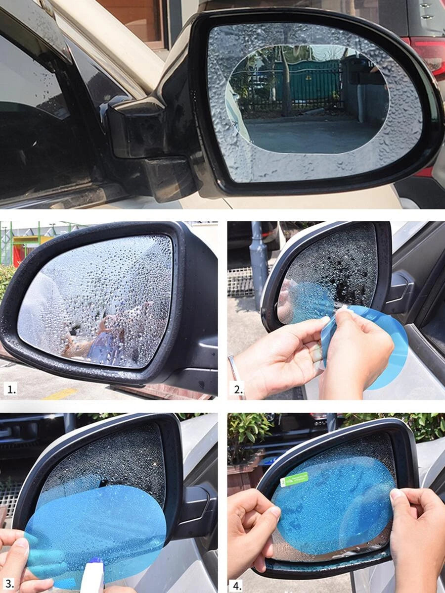 Set 2 folii anti-aburire pentru oglinzi auto