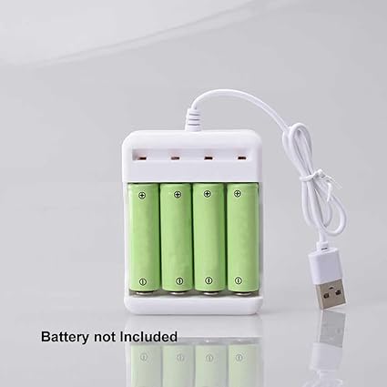 Încărcător portabil pentru baterii AAA și AA cu alimentare USB