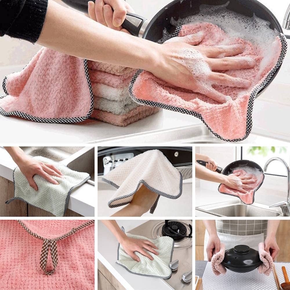 Set 5 lavete de curățat din microfibră cu agățare