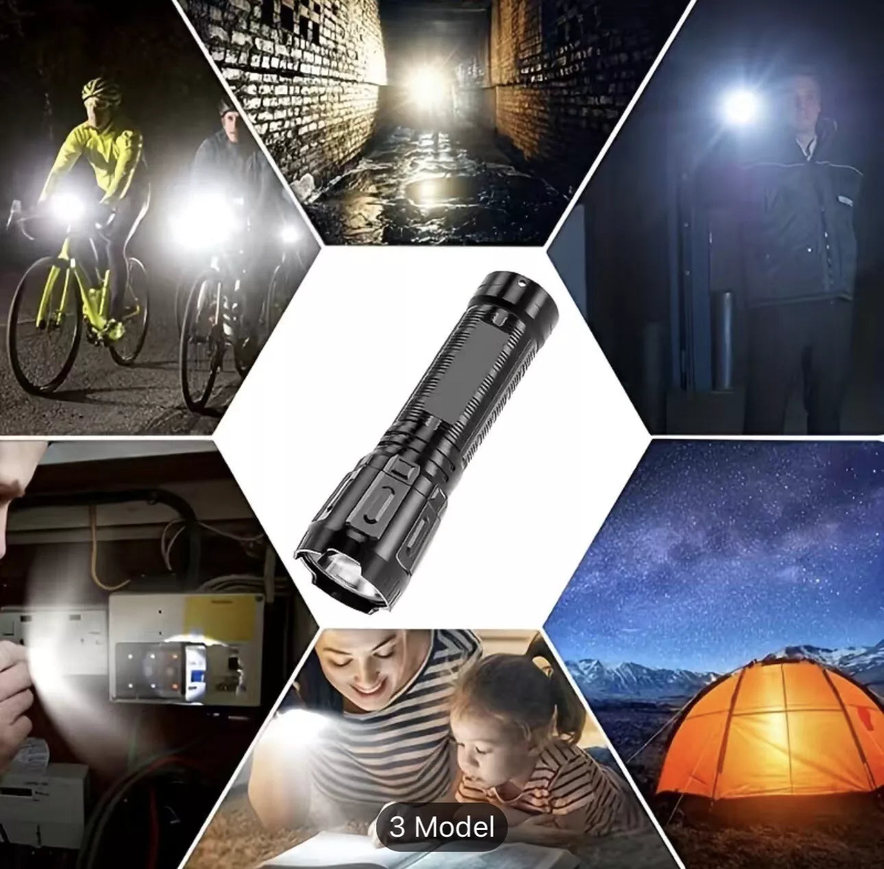 Mini lanteră LED, reîncărcabilă USB, 3 moduri iluminare