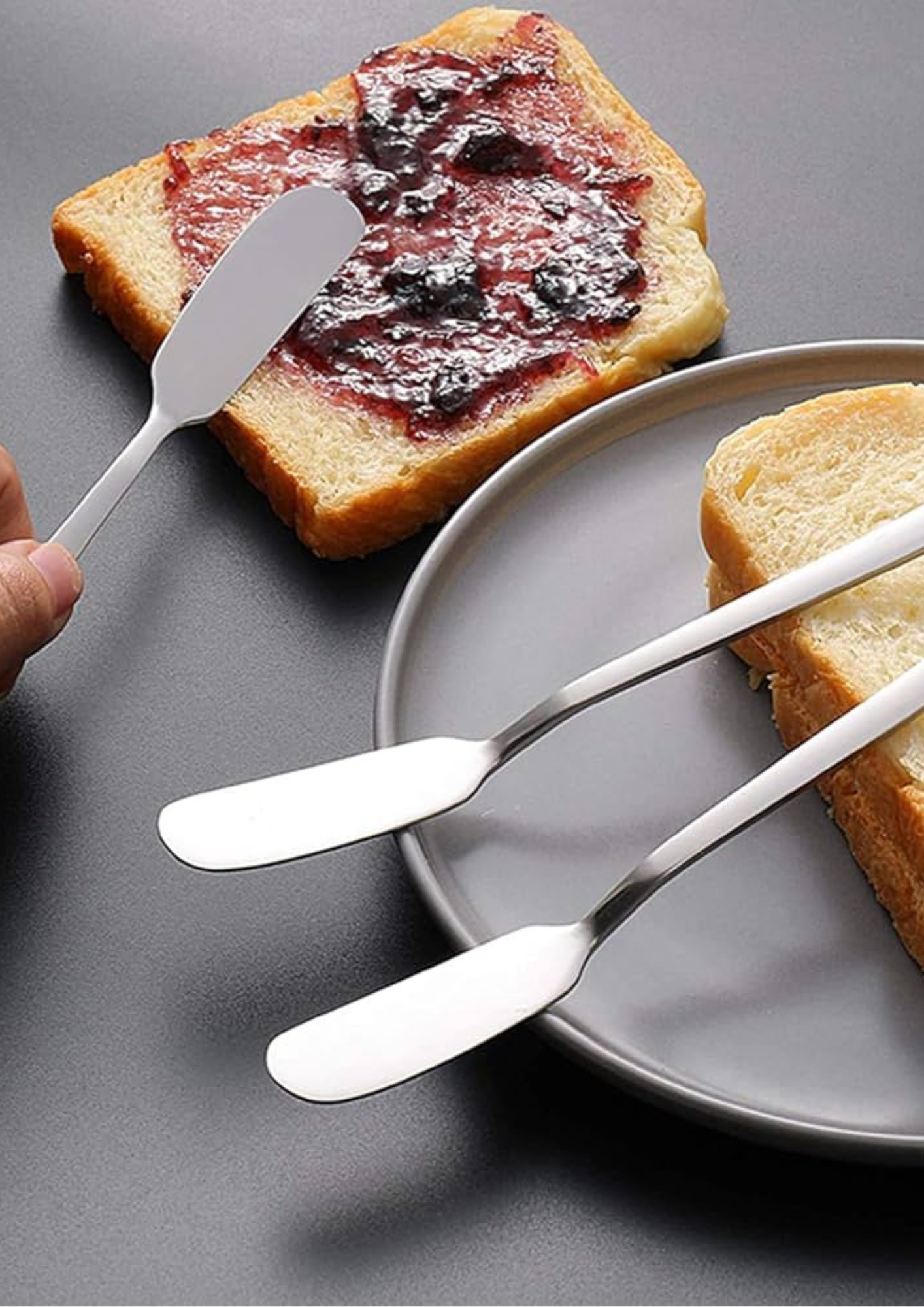 Set de 2 spatule din oțel pentru unt și brânză