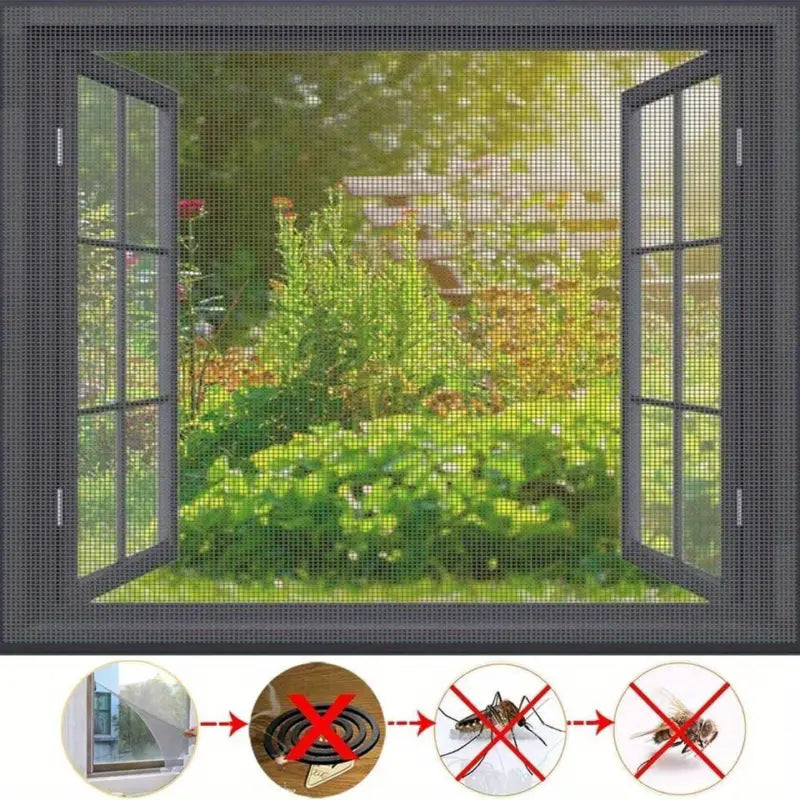 Plasă insecte fereastră, 150 cm x 130 cm, adeziv inclus