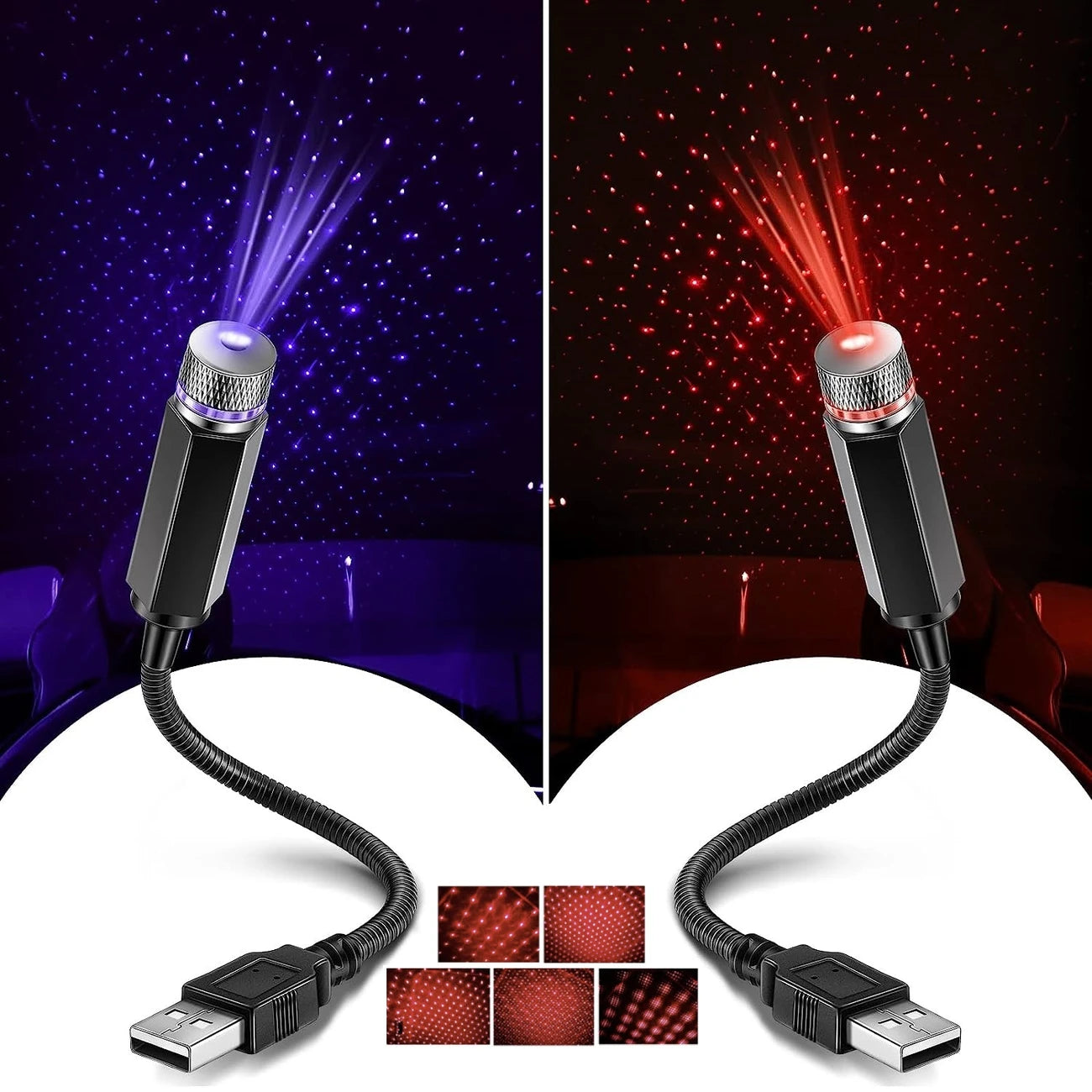 Proiector de lumină ambientală cu stele, LED și USB