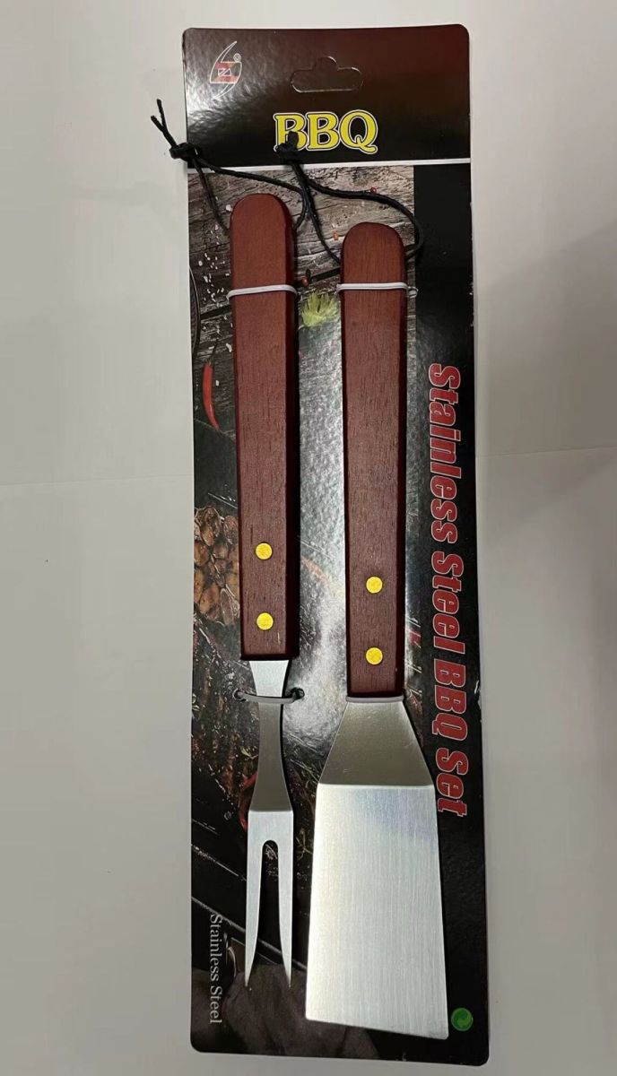 Set de 2 ustensile pentru grătar, 44 cm