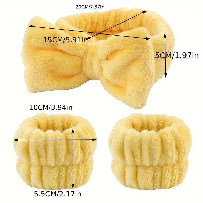 Set bentiță și manșete cu model fundă