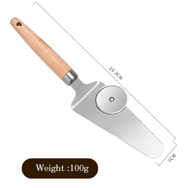 Spatulă cu cuțit pentru pizza sau tort, 29 cm