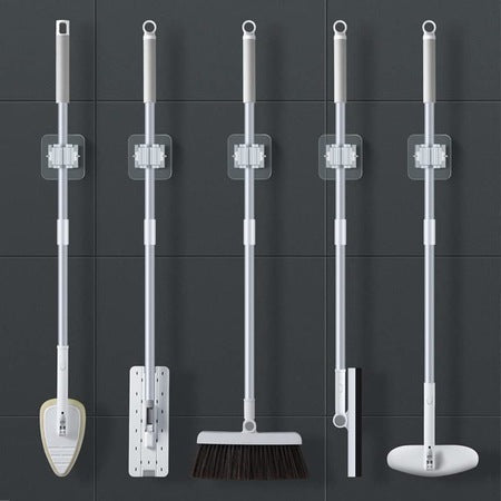 Set 2 bucăți suport de perete pentru mop și mătură