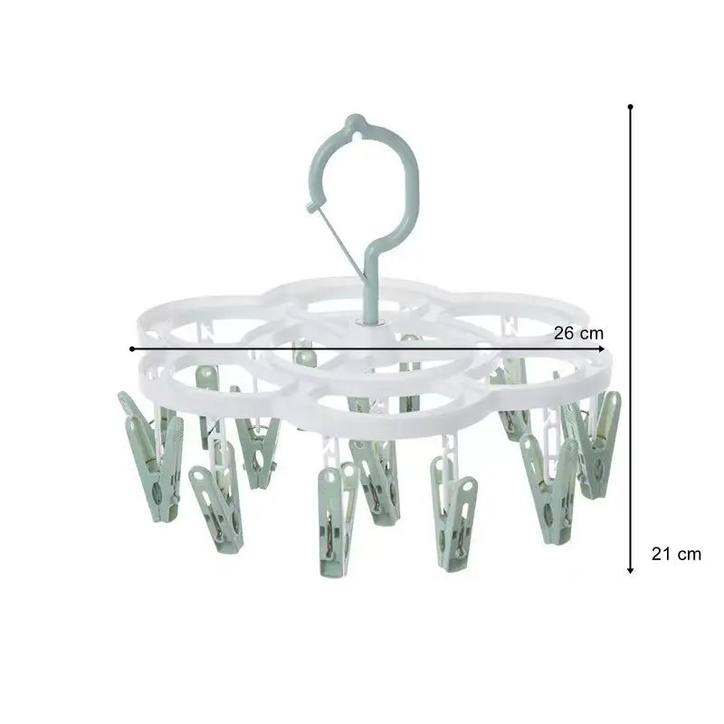 Uscător de rufe cu cârlige, rotire 360 grade