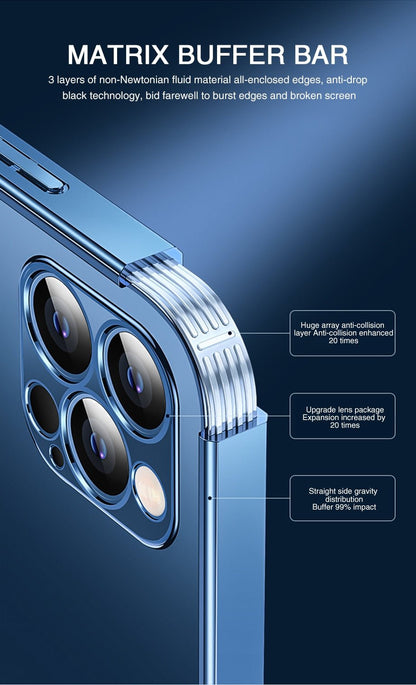 Husă transparentă și cadru metalizat de lux pentru iPhone 13, 13 ProMax, 12, 12 Pro - EVONIO |