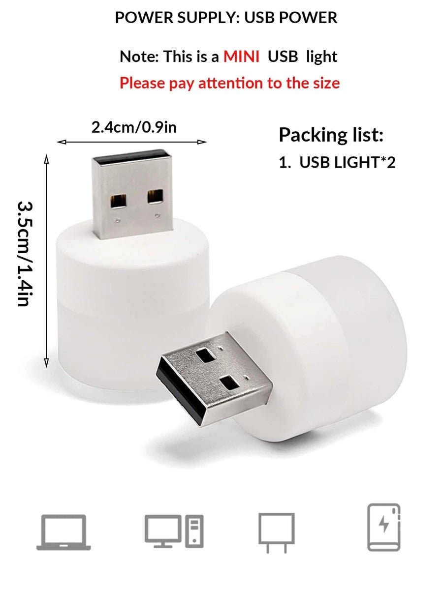 Lumină de noapte cu USB, 2 buc. - evonio™