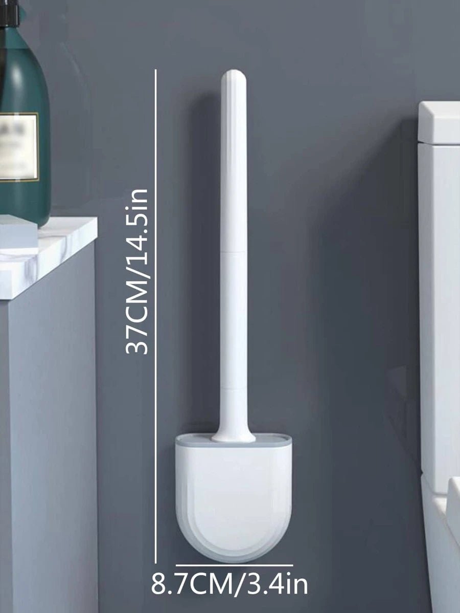 Perie WC din silicon, cap flexibil, aspect modern, autoadeziv - evonio™