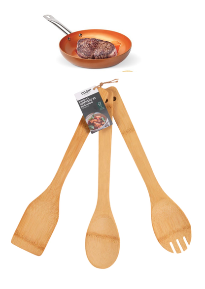 Set de 3 linguri din bambus