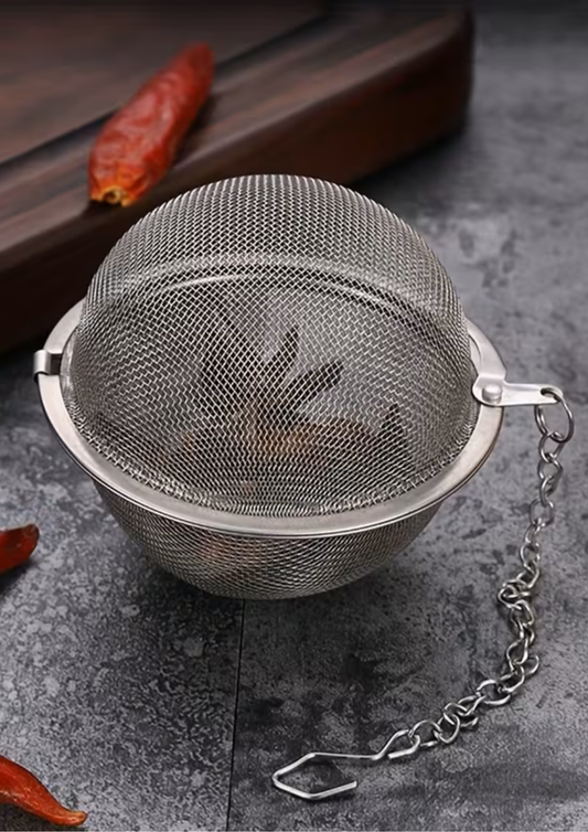 Infuzor de ceai cu bilă de oțel și lanț