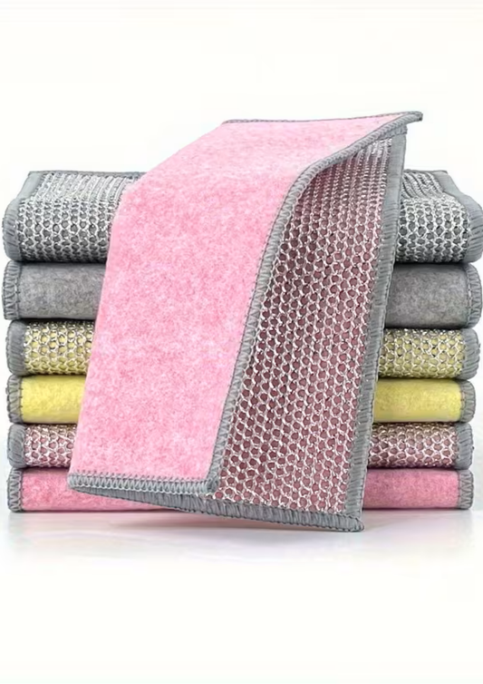 Set 5 lavete cu două fețe, microfibră și sârmă