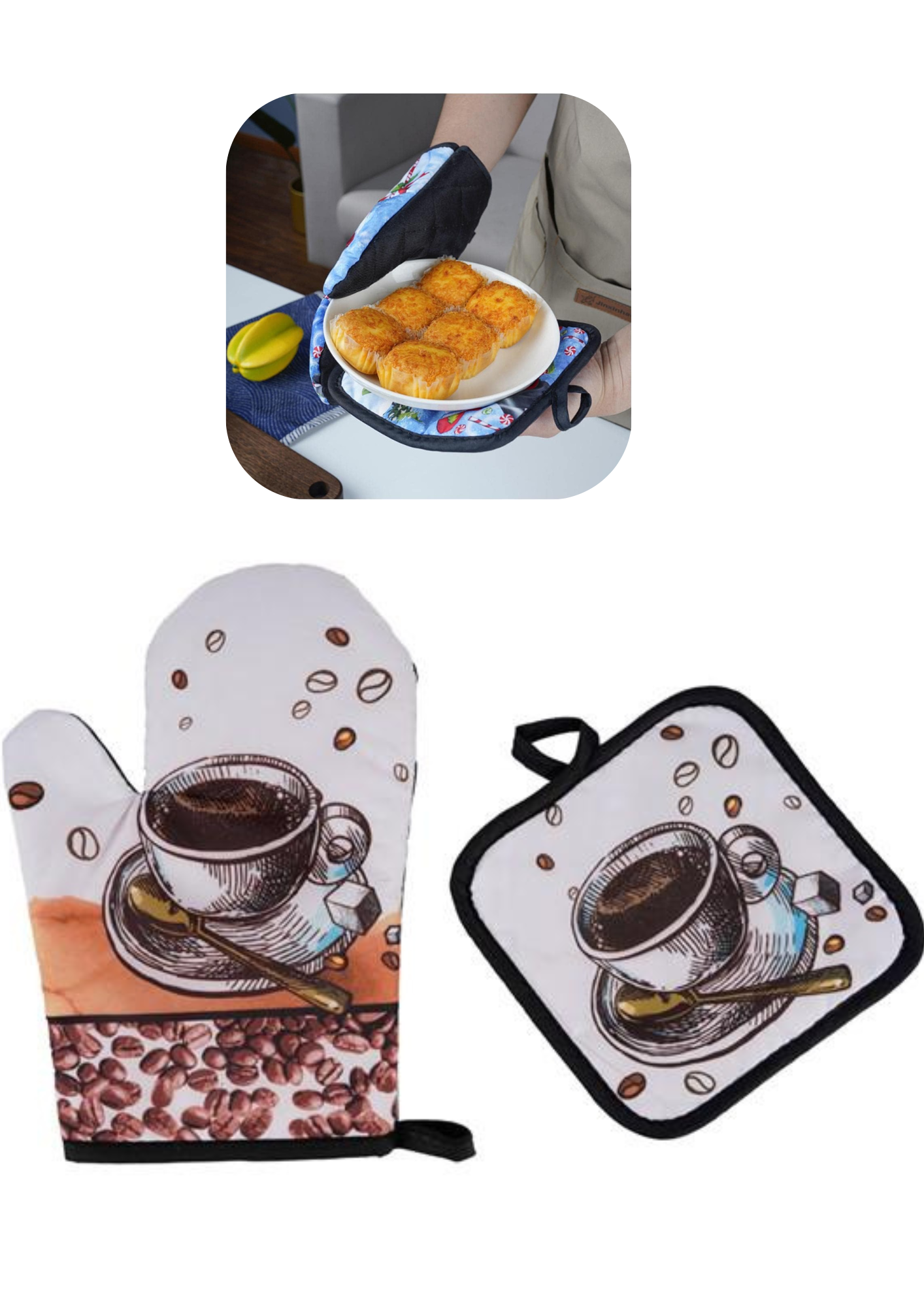 Set mănușă și pad pentru oale încinse