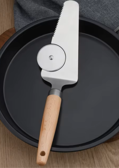 Spatulă cu cuțit pentru pizza sau tort, 29 cm