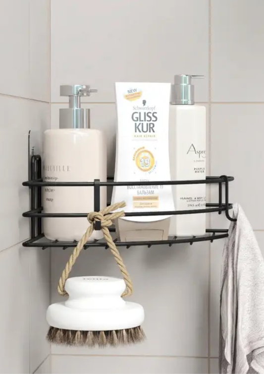 Raft metalic pe colț pentru loțiuni duș