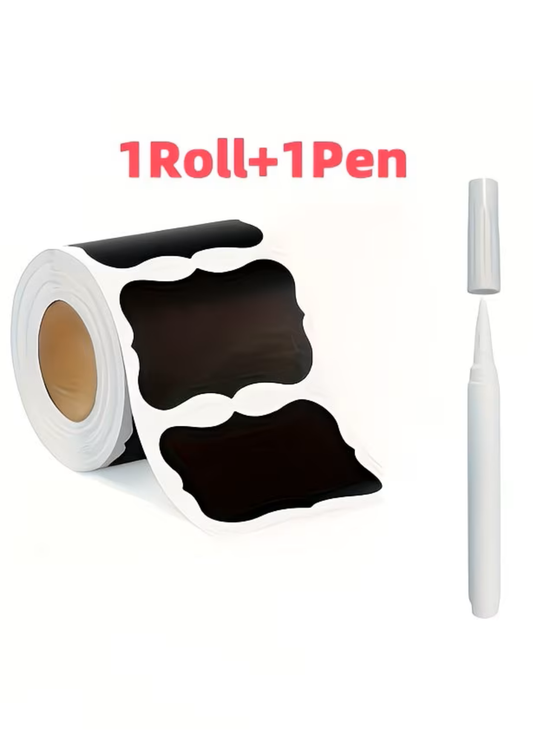 Etichete autoadezive pentru borcane cu marker inclus