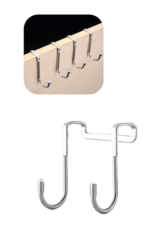 Cârlig suport ușă din inox, design dublu