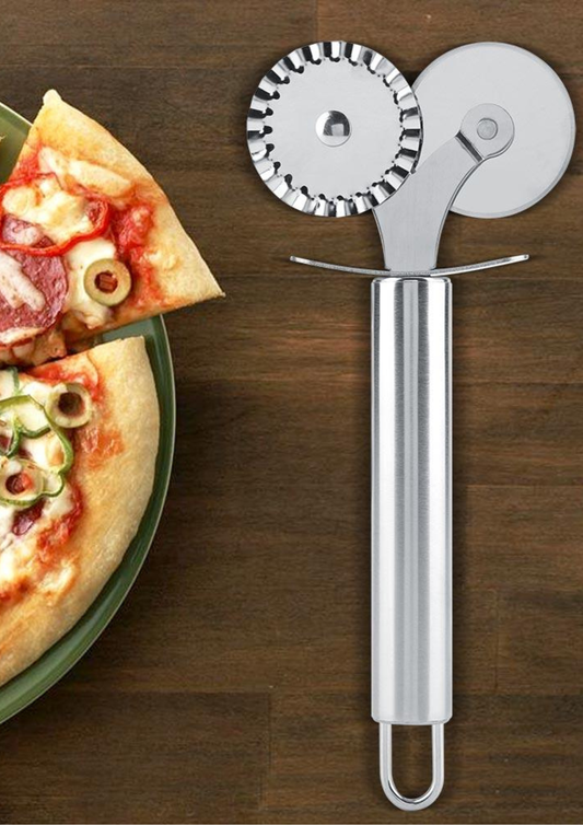 Feliator pizza, tăietor rotativ din inox