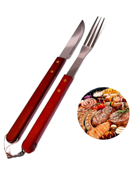 Set de 2 ustensile pentru grătar, 44 cm