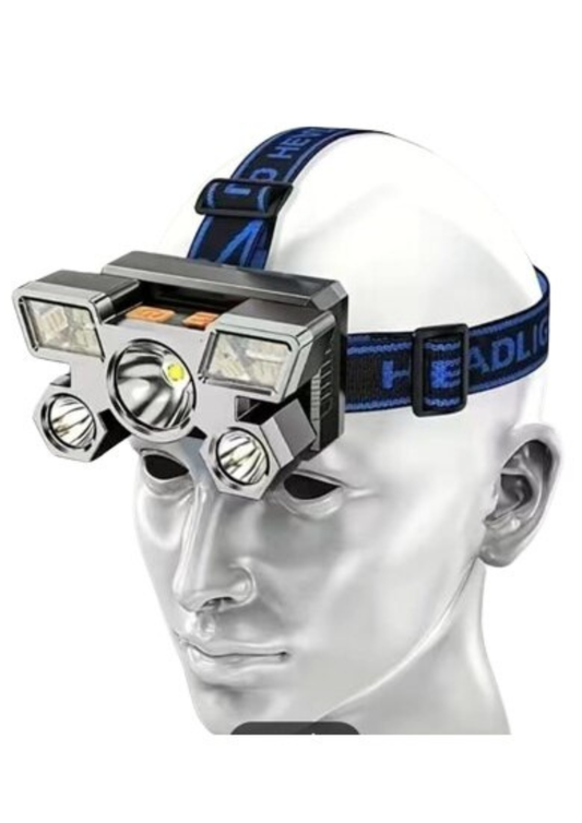 Lanternă frontală LED, 4 moduri de iluminare, încărcare prin USB