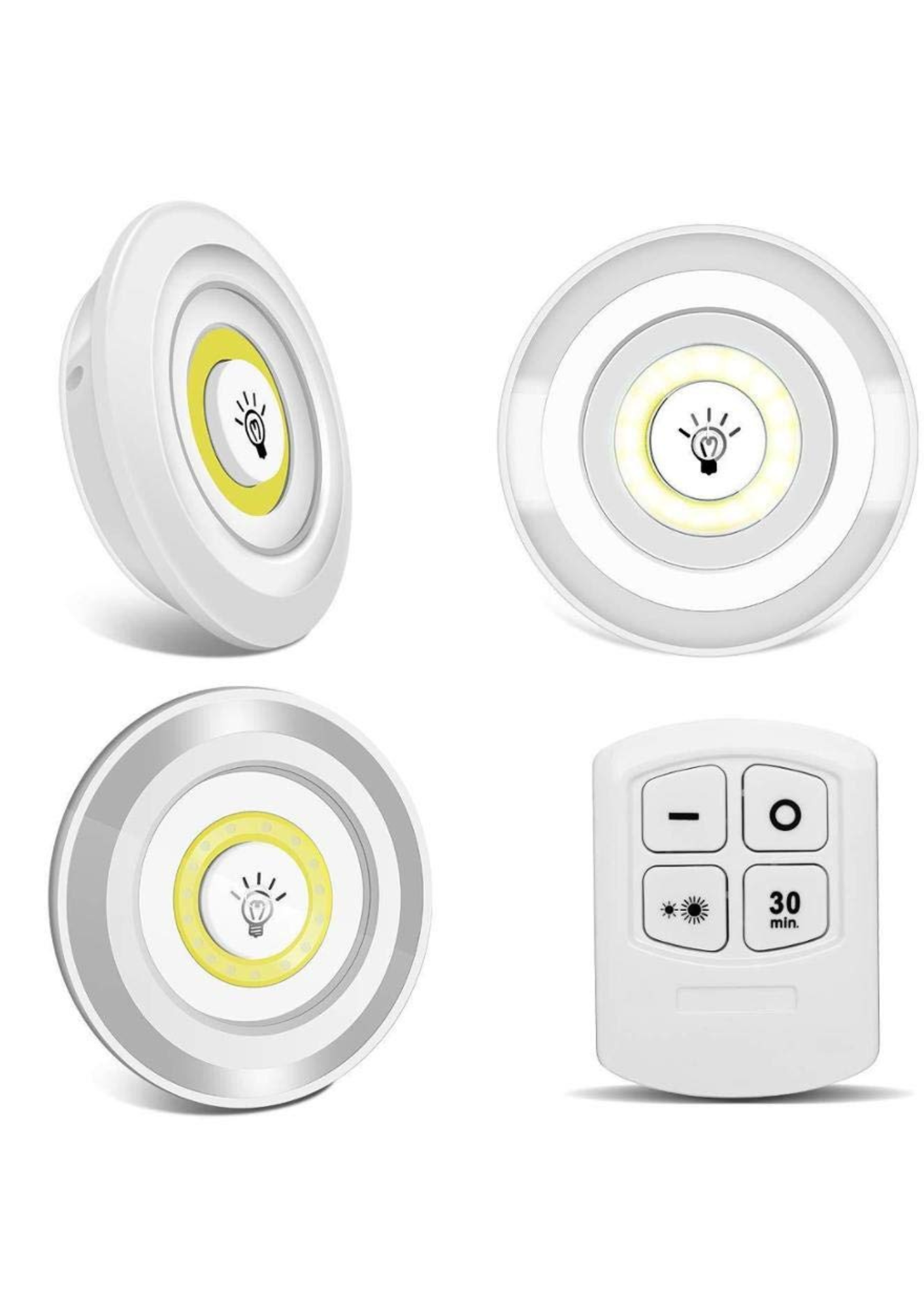 Set 3 lămpi LED, control prin telecomandă