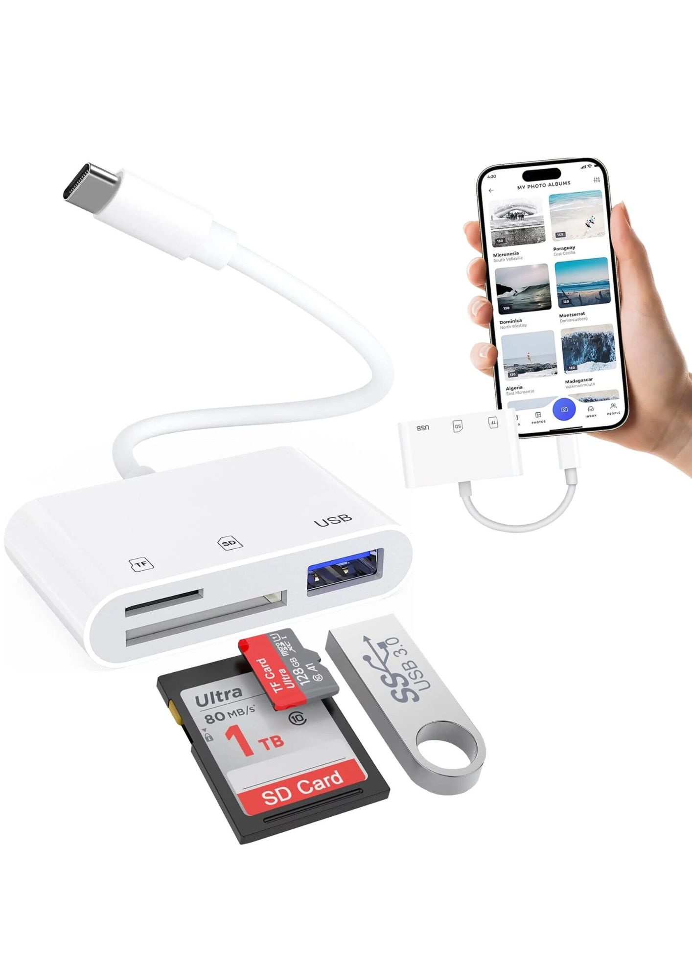 Cititor de carduri SD/Micro USB-C