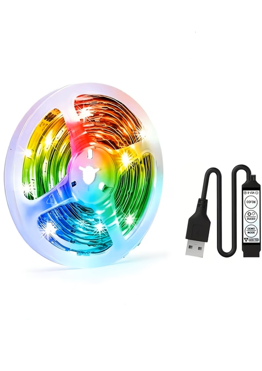 Bandă LED flexibilă, ajustabilă în 16 culori, cu USB