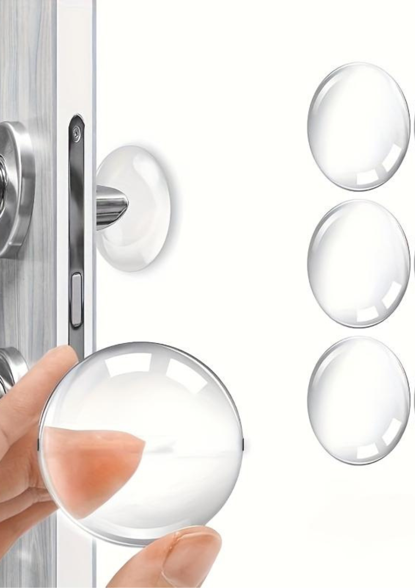 Set de 8 opritoare pentru usi, transparent, silicon