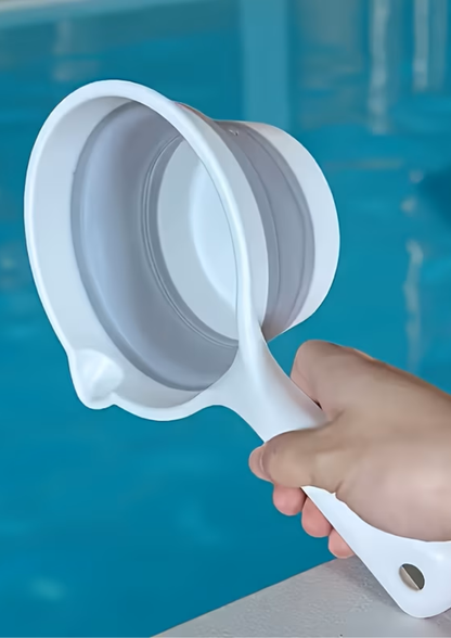 Găleată de apă pliabilă din silicon cu mâner