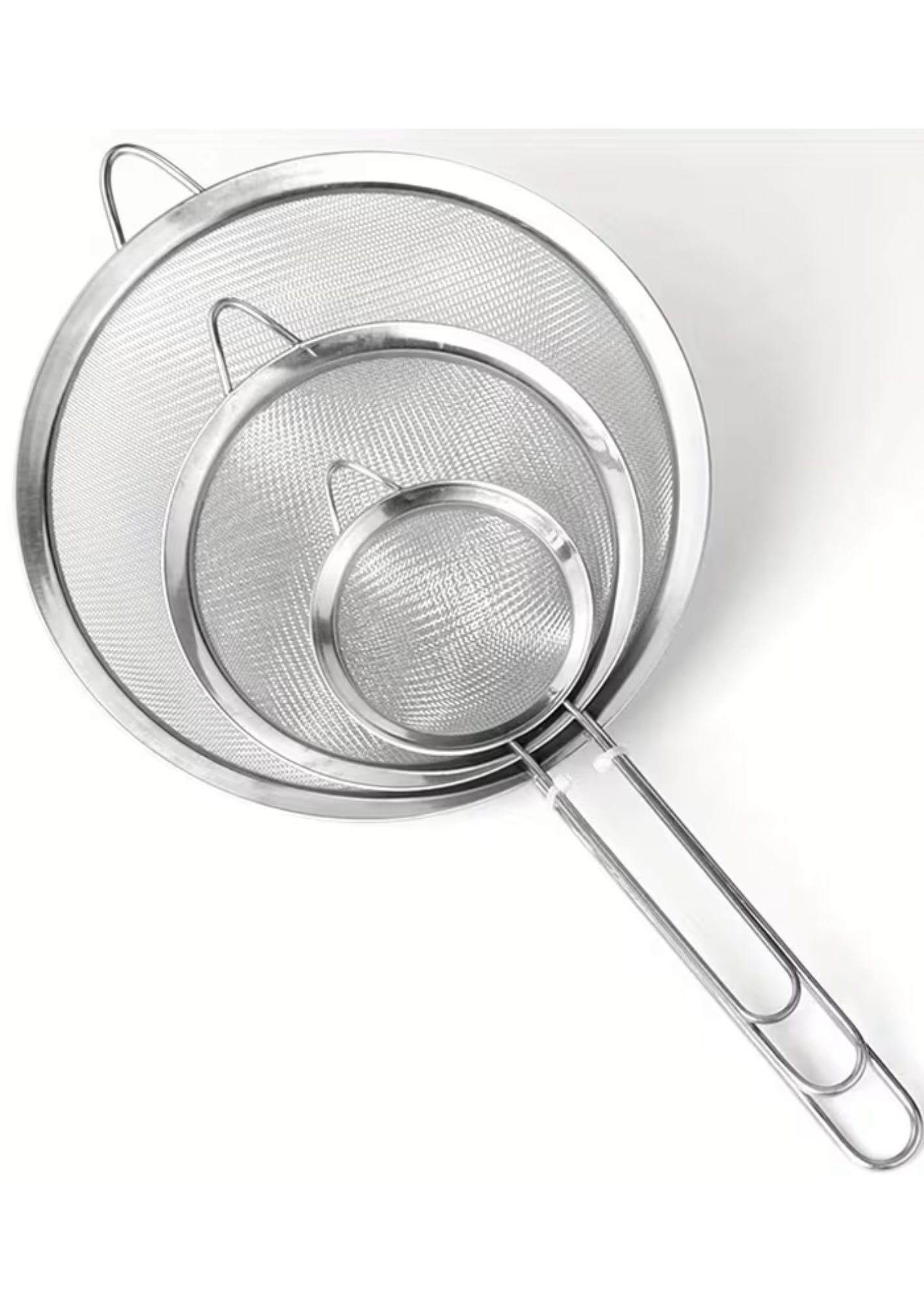 Set 3 strecurătoare din inox cu plasă fină