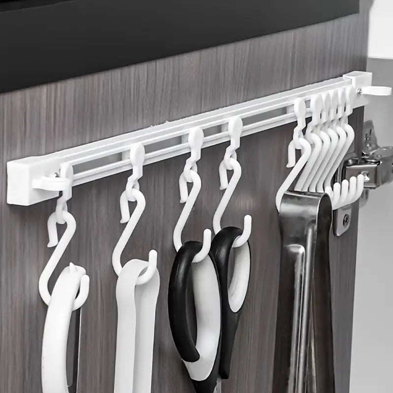 Suport agățat glisant cu 10 cârlige