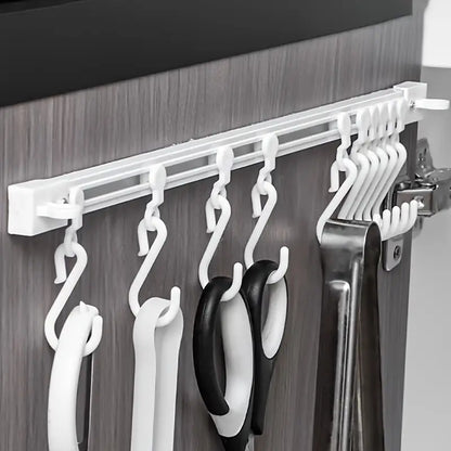 Suport agățat glisant cu 10 cârlige