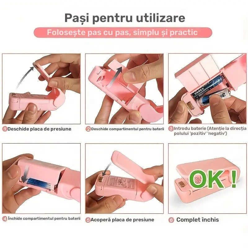 Aparat de etanșare pungi din plastic