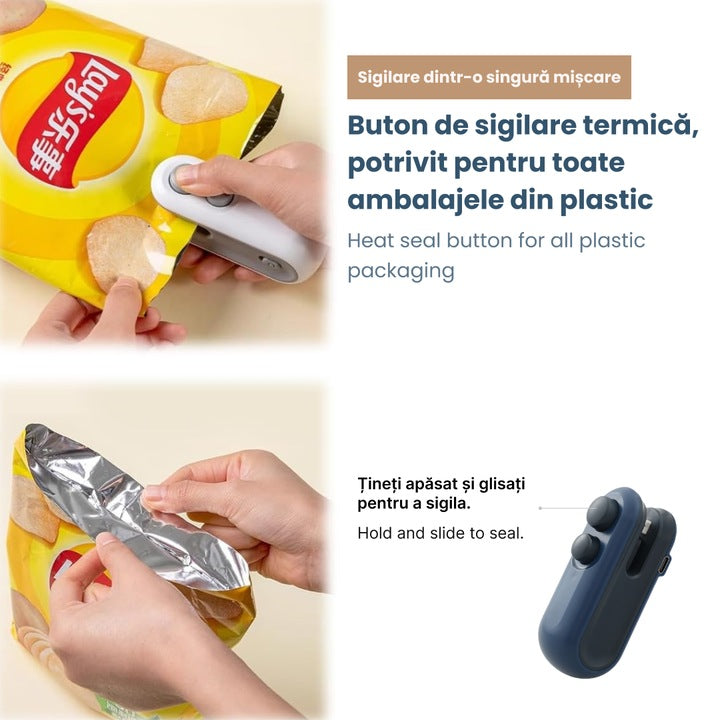 Aparat de sigilat pungi reîncărcabil USB