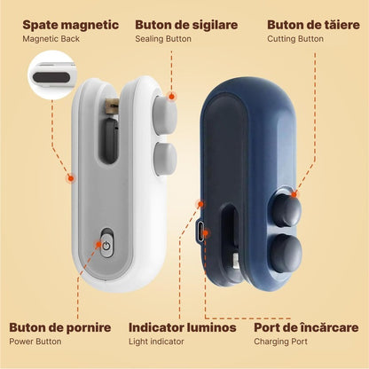 Aparat de sigilat pungi reîncărcabil USB