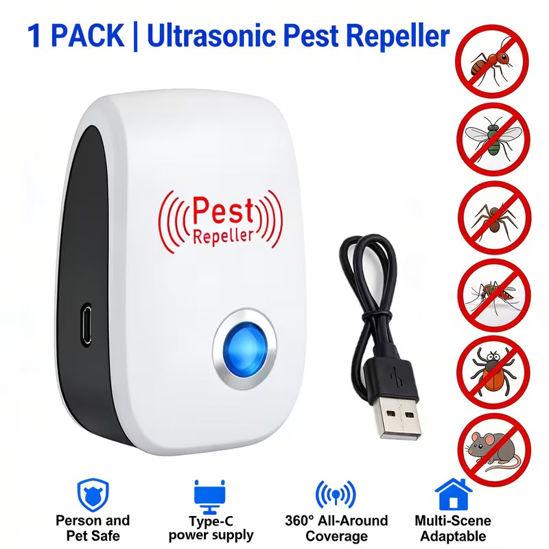 Aparat cu ultrasunete anti-insecte/animale, alimentat prin USB