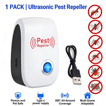 Aparat cu ultrasunete anti-insecte/animale, alimentat prin USB