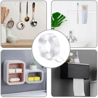 Bandă transparentă dublu adezivă, ultra rezistentă