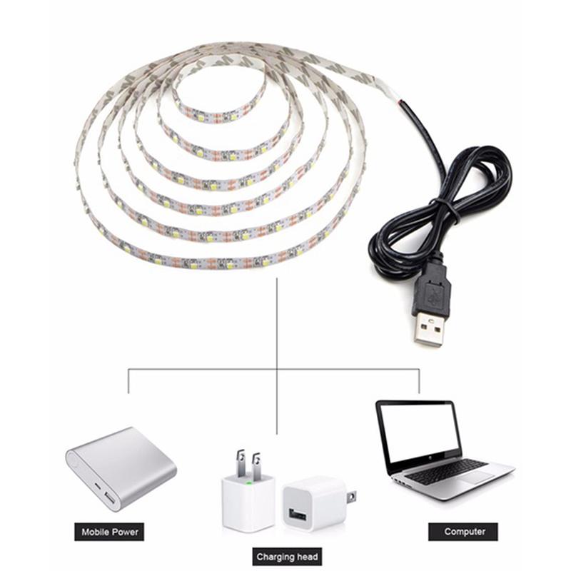 Bandă led flexibilă cu conectare USB pe baterii