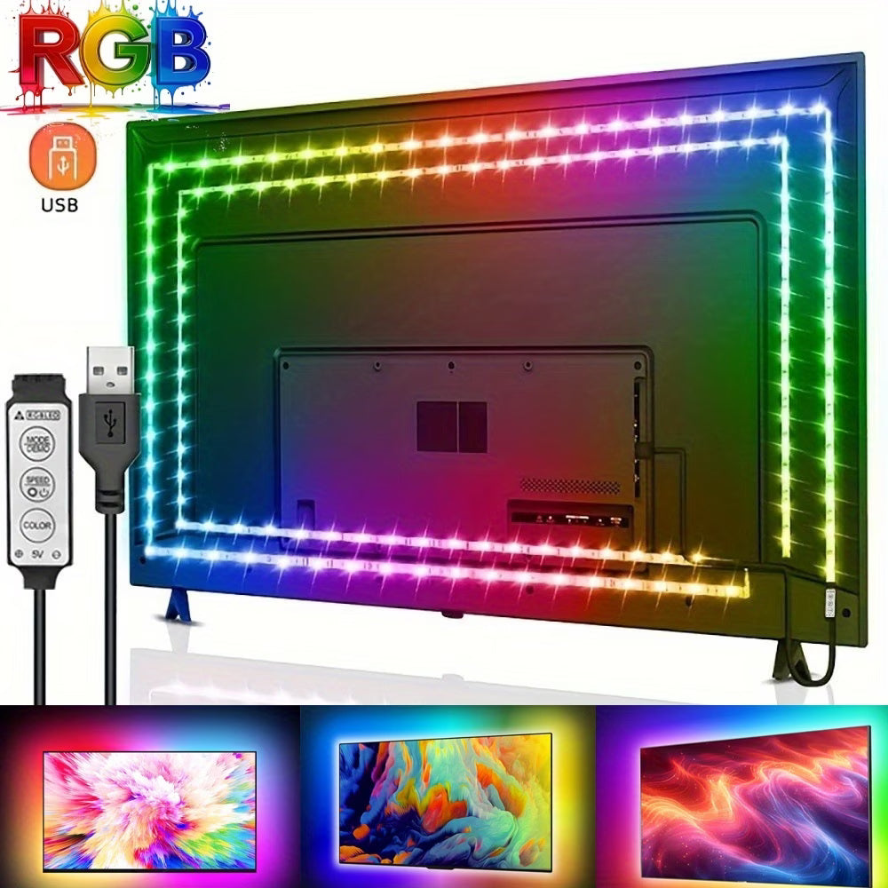 Bandă LED flexibilă, ajustabilă în 16 culori, cu USB