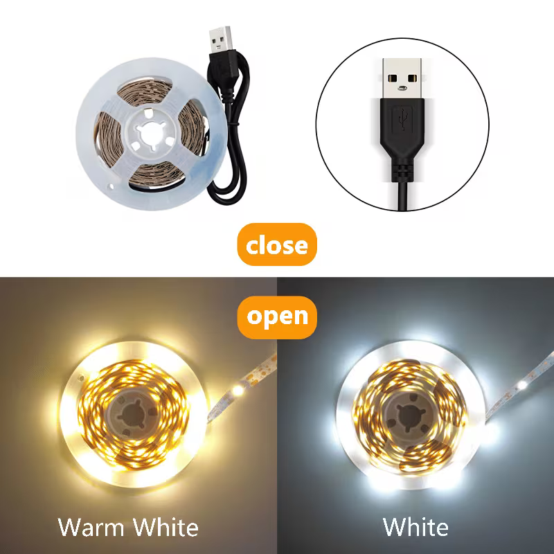 Bandă led flexibilă cu conectare USB pe baterii