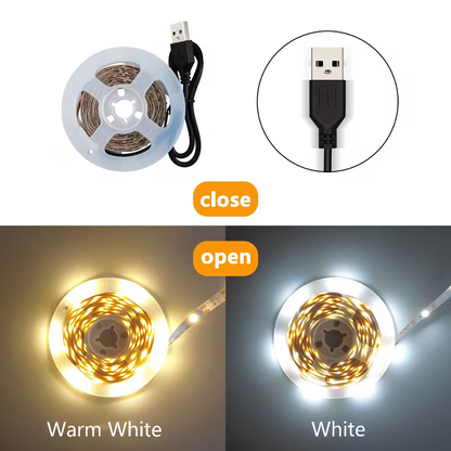 Bandă led flexibilă cu conectare USB pe baterii