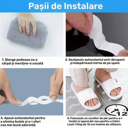 Benzi antiderapante autoadezive pentru duș/cadă, 12 bucăți